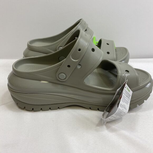 Crocs Strapped Beach Sandal Men\'s 12 Gray Mega Crush Platform Preppy Camp Clog main image 9